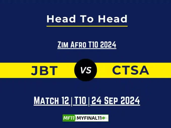 JBT vs CTSA Player Battle, Head to Head Team Stats, Player Record