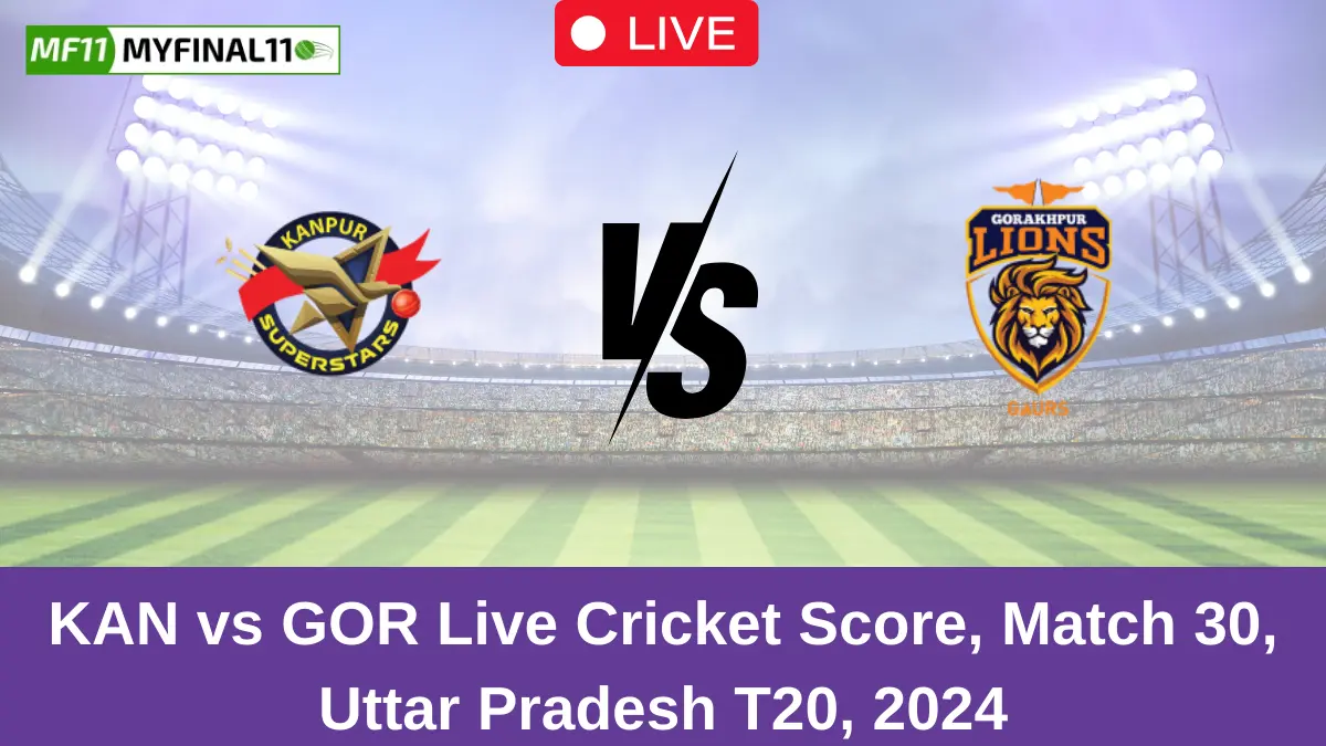 KAN vs GOR Live Cricket Score, Match 30, Uttar Pradesh T20, 2024