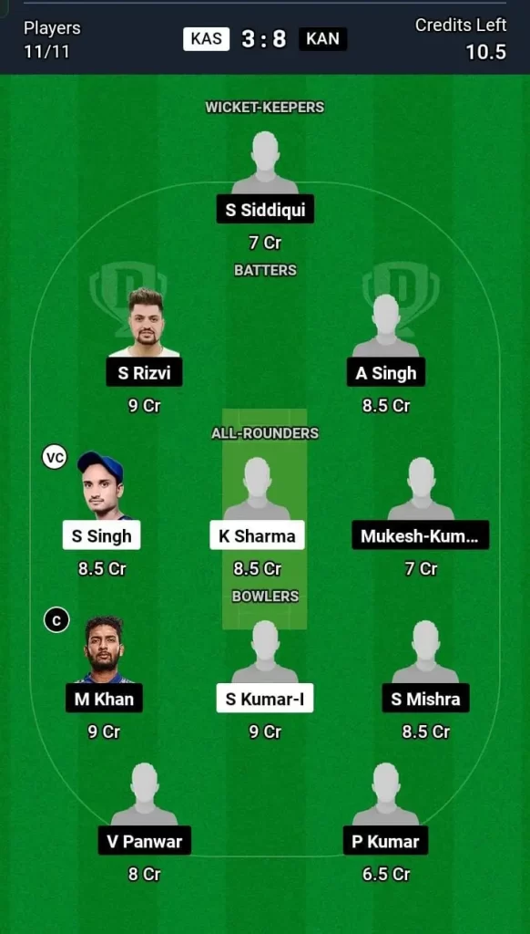 KAS vs KAN Dream11 Team Prediction Today Match