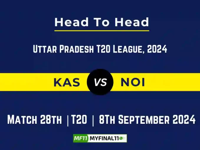 KAS vs NOI Player Battle, Head to Head Team Stats, Team Record - Uttar Pradesh T20 League 2024