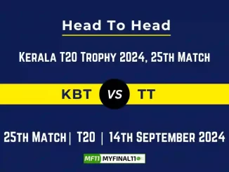 KBT vs TT Player Battle, Head to Head Team Stats, Team Record - Kerala T20 Trophy, 2024