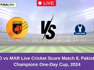 LIO vs MAR Live Cricket Score Match 8, Pakistan Champions One-Day Cup, 2024