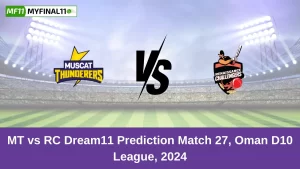 MT vs RC Dream11 Prediction Today: Match 35 Pitch Report, and Key Player | Oman D10 League 2024