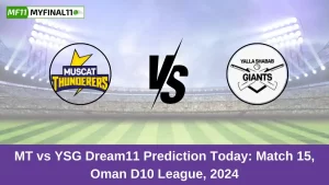 MT vs YSG Dream11 Prediction Today: Match 31 Pitch Report, and Key Player | Oman D10 League 2024