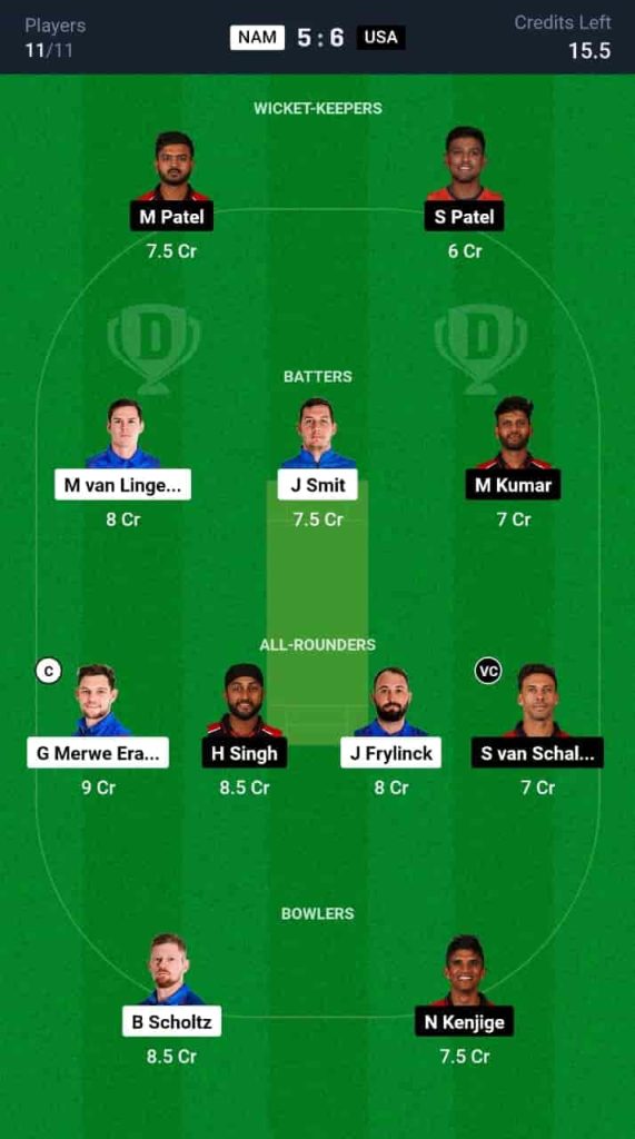 NAM vs USA Dream11 Prediction Today: Match 25 | ICC CWC League 2 ODI 2024