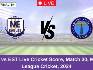 NEE vs EST Live Cricket Score, Match 30, Minor League Cricket, 2024