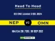 NEP vs OMN Player Battle, Head to Head Team Stats, Team Record - Kerala T20 Trophy 2024