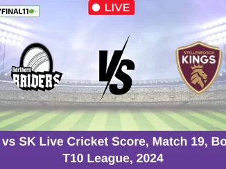 NTR vs SK Live Cricket Score, Match 19, Boland T10 League, 2024