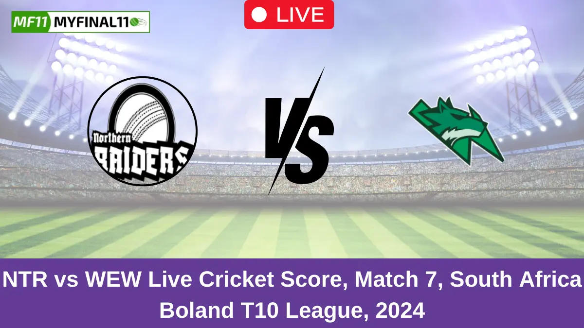 NTR vs WEW Live Cricket Score, Match 7, South Africa Boland T10 League, 2024