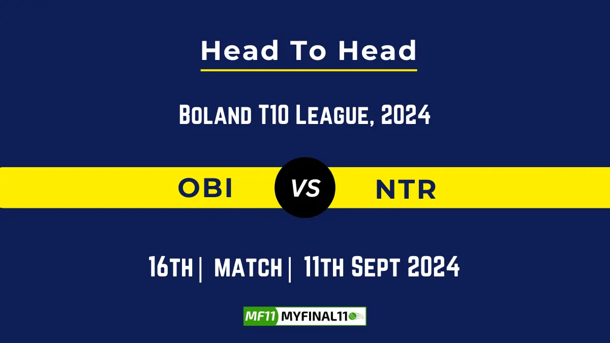 OBI vs NTR Player Battle, Head to Head Team Stats, Player Record: South Africa Boland T10 League - Match 16