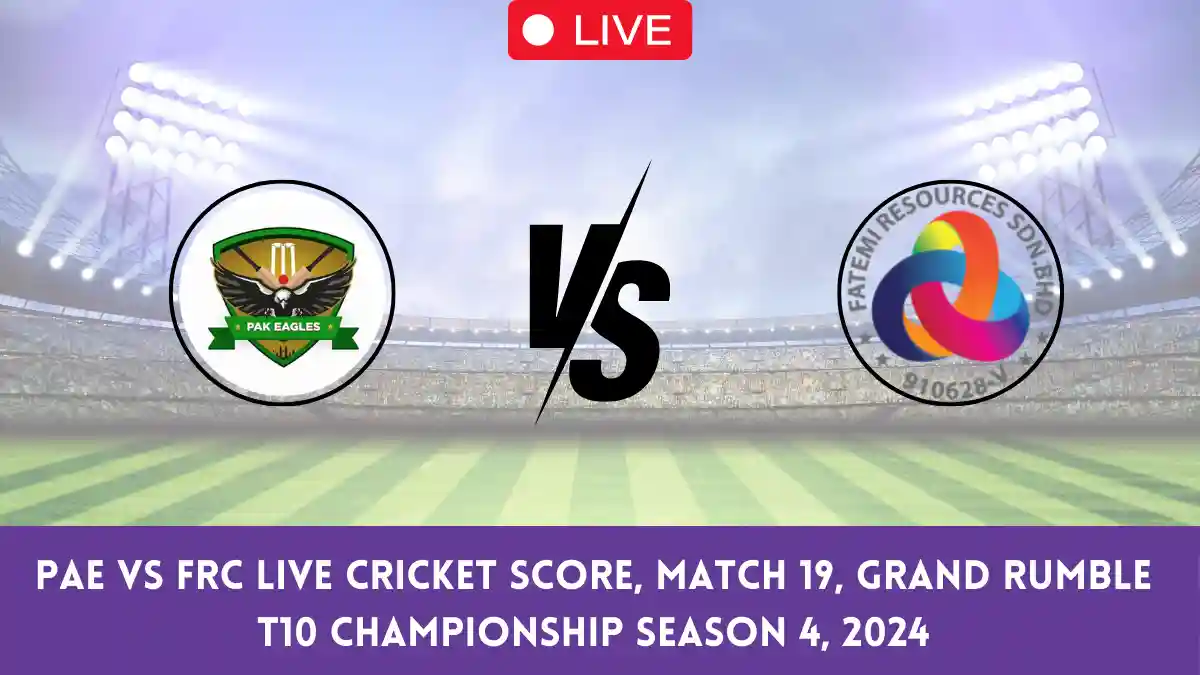 PAE vs FRC Live Cricket Score, Match 19, Grand Rumble T10 Championship Season 4, 2024