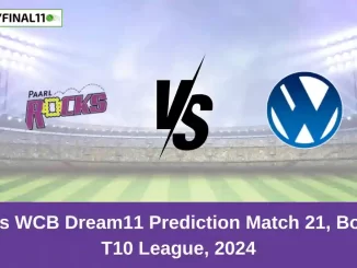 PR vs WCB Dream11 Prediction Match 21, Boland T10 League, 2024