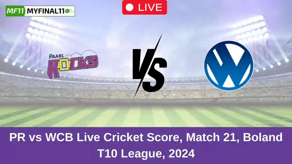 PR vs WCB Live Cricket Score, Match 21, Boland T10 League, 2024