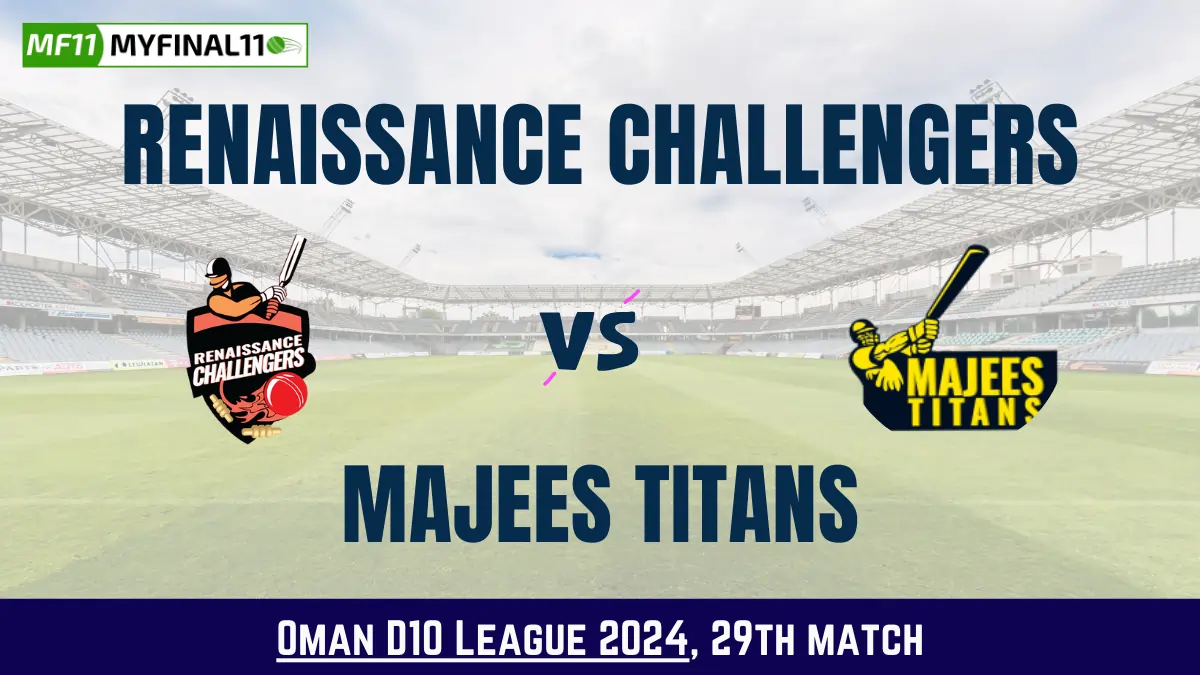 Get the best RC vs MAT Dream11 Prediction fantasy team with RC vs MAT Key player stats and pitch report for today's Oman D10 League 2024.