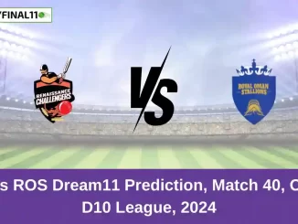 RC vs ROS Dream11 Prediction, Match 40, Oman D10 League, 2024