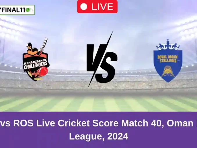 RC vs ROS Live Cricket Score Match 40, Oman D10 League, 2024