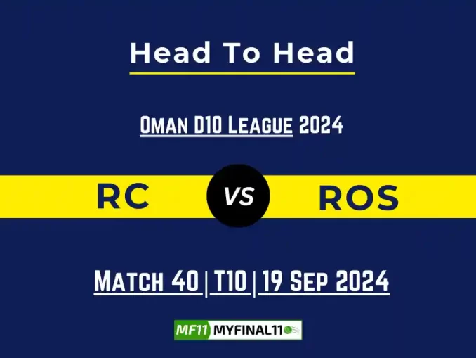 RC vs ROS Player Battle, Head to Head Team Stats, Player Record