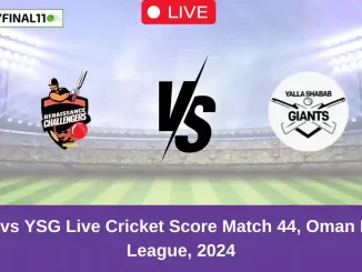 RC vs YSG Live Cricket Score Match 44, Oman D10 League, 2024