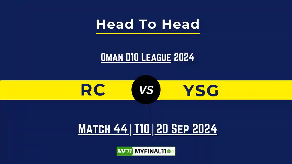 RC vs YSG Player Battle, Head to Head Team Stats, Player Record (1)