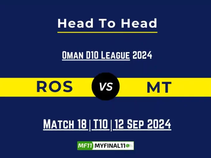 ROS vs MT Player Battle, Head to Head Team Stats, Player Record