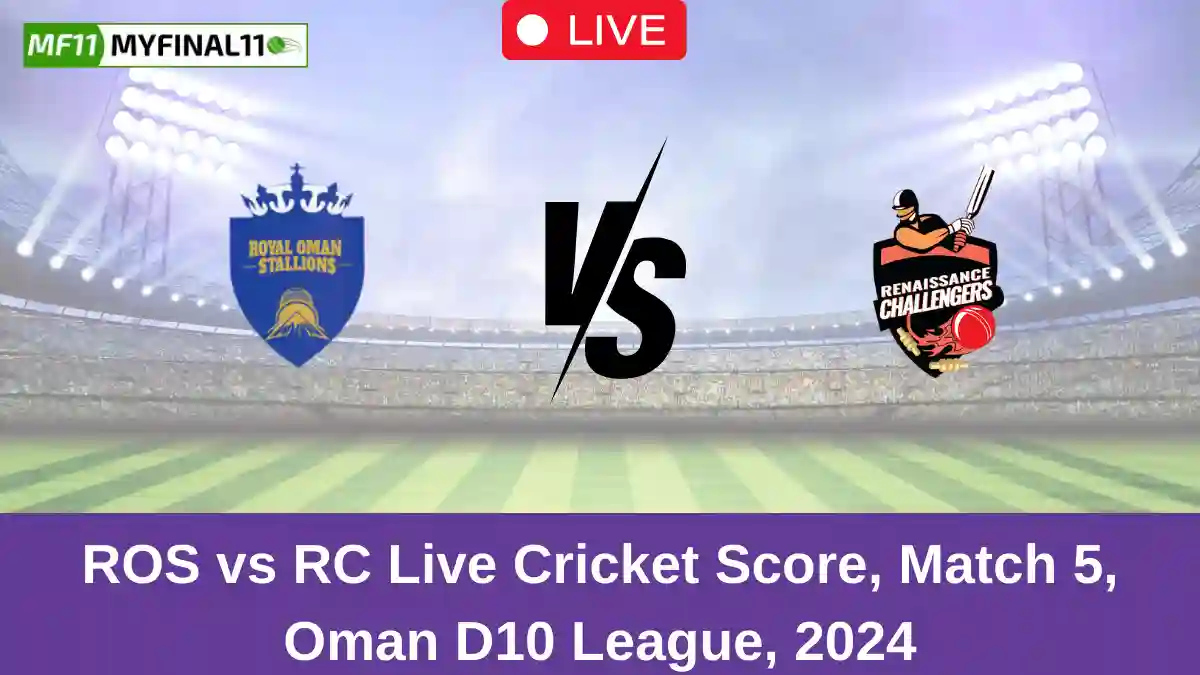 ROS vs RC Live Cricket Score, Match 5, Oman D10 League, 2024