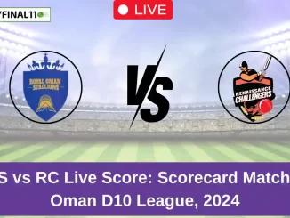 ROS vs RC Live Score Scorecard Match 21, Oman D10 League, 2024 (1)