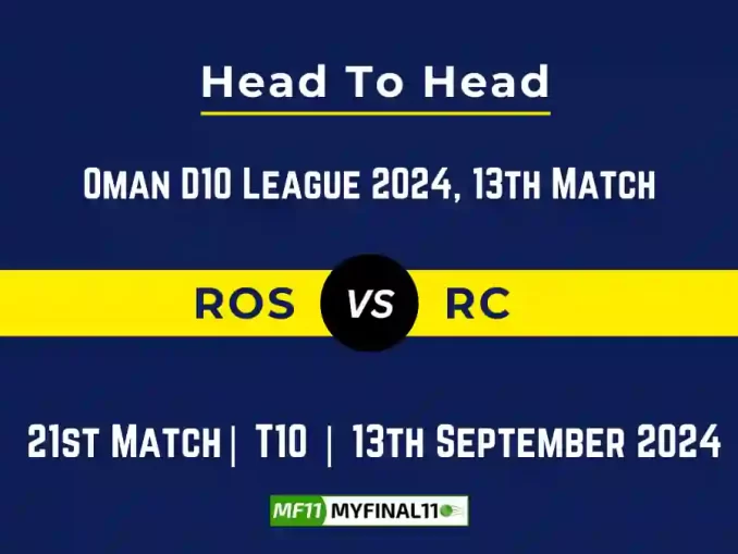 ROS vs RC Player Battle, Head to Head Team Stats, Team Record - Oman D10 League 2024