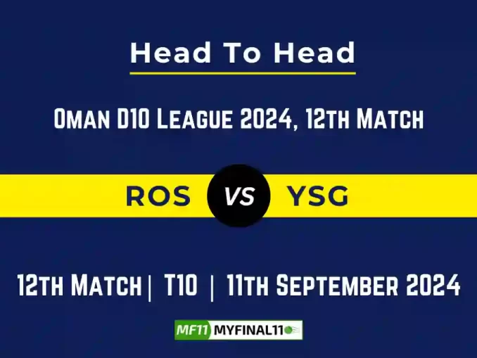 ROS vs YSG Player Battle, Head to Head Team Stats, Team Record - Oman D10 League 2024