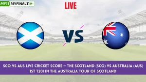 SCO vs AUS Live Cricket Score — The Scotland (SCO) vs Australia (AUS) 1st T20I in the Australia tour of Scotland is set for September 4, 2024, 6:30 PM IST, at Grange Cricket Club, Raeburn Place