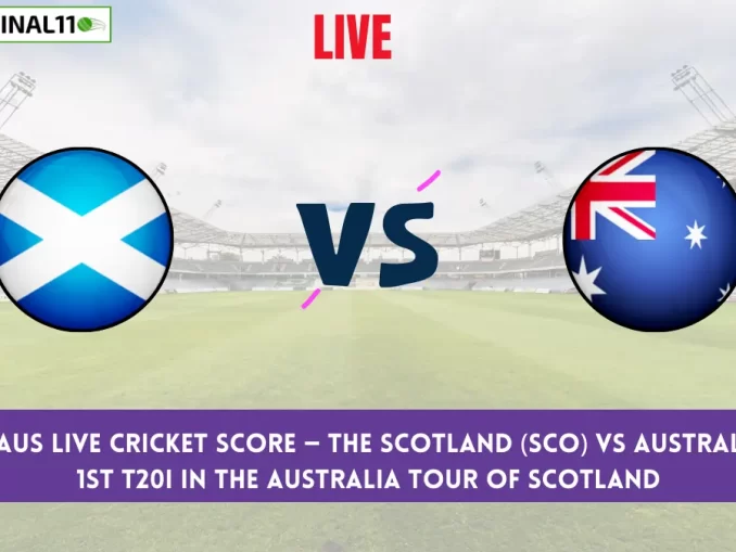 SCO vs AUS Live Cricket Score — The Scotland (SCO) vs Australia (AUS) 1st T20I in the Australia tour of Scotland is set for September 4, 2024, 6:30 PM IST, at Grange Cricket Club, Raeburn Place