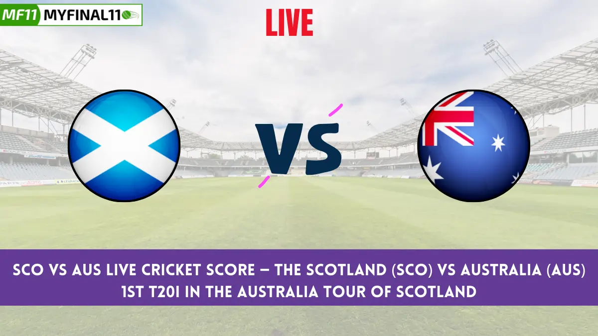 SCO vs AUS Live Cricket Score — The Scotland (SCO) vs Australia (AUS) 1st T20I in the Australia tour of Scotland is set for September 4, 2024, 6:30 PM IST, at Grange Cricket Club, Raeburn Place