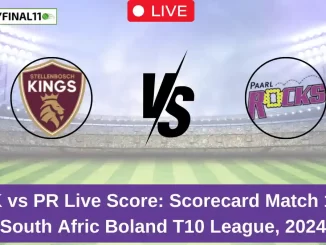 SK vs PR Live Score Scorecard Match 18, South Afric Boland T10 League, 2024