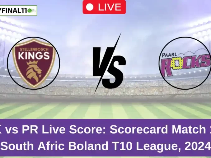 SK vs PR Live Score Scorecard Match 18, South Afric Boland T10 League, 2024