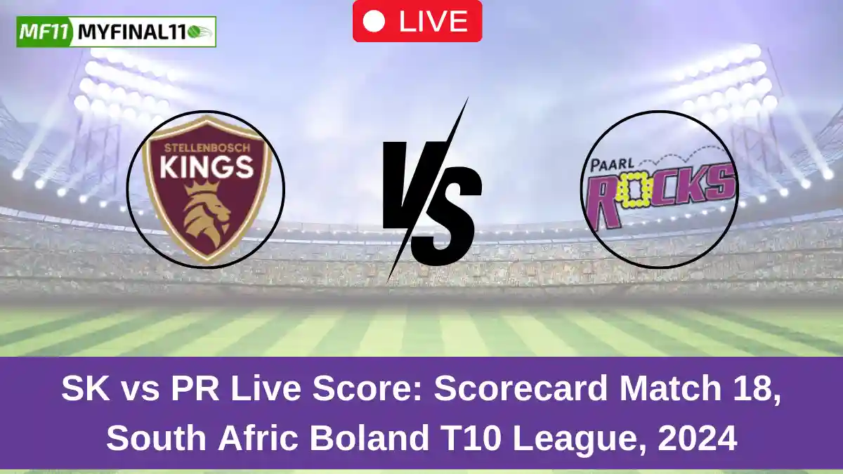 SK vs PR Live Score Scorecard Match 18, South Afric Boland T10 League, 2024