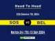 SOS vs BEL Player Battle, Head to Head Team Stats, Player Record