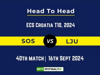 SOS vs LJU Player Battle, Head to Head Team Stats, Player Record: ECS Croatia T10, 2024- 40th Match