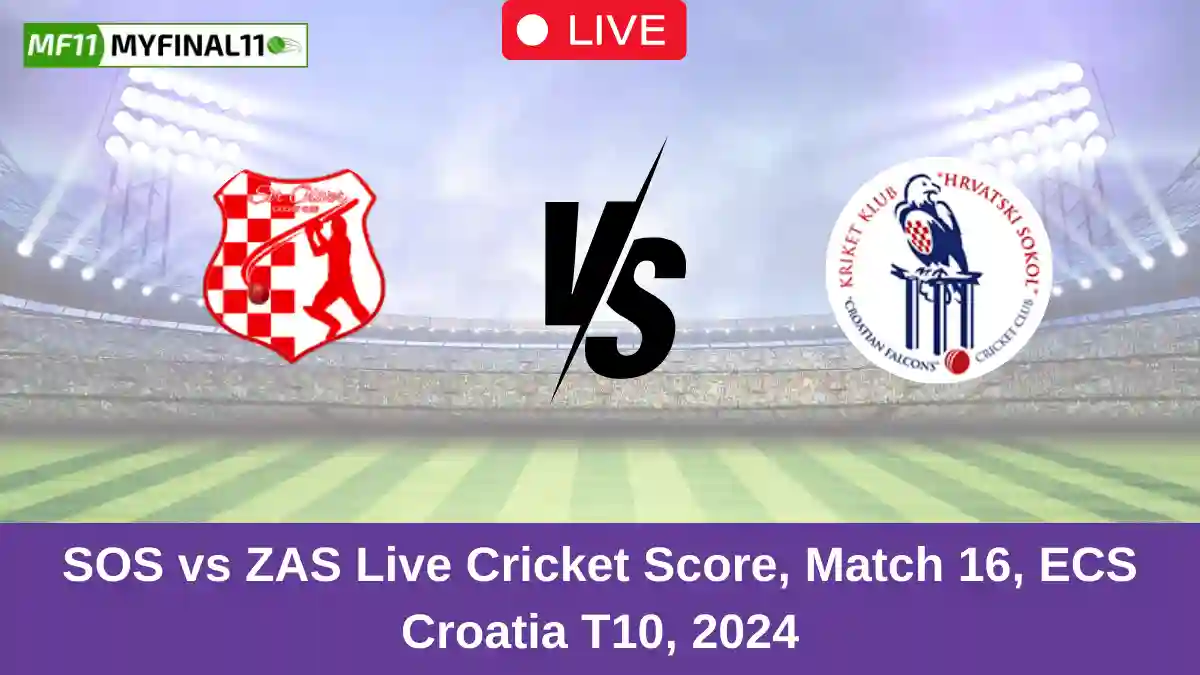 SOS vs ZAS Live Cricket Score, Match 16, ECS Croatia T10, 2024