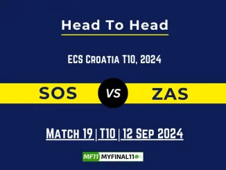 SOS vs ZAS Player Battle, Head to Head Team Stats, Player Record, ECS T10 Croatia 2024