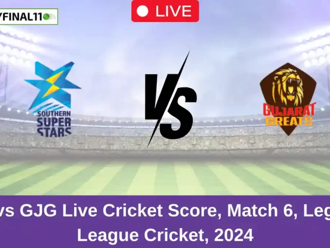 SSS vs GJG Live Cricket Score, Match 6, Legends League Cricket, 2024