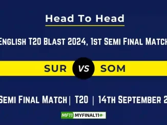 SUR vs SOM Player Battle, Head to Head Team Stats, Team Record - English T20 Blast, 2024