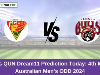 TAS vs QUN Dream11 Prediction Today: 4th Match Pitch Report, and Key Player | Australian Men's ODD 2024