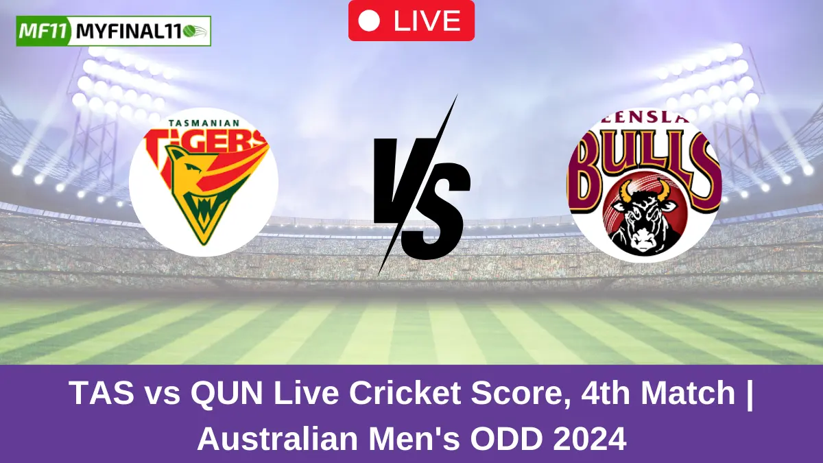 TAS vs QUN Live Score: Scorecard, Ball by Ball Commentary - 4th Match, Australian Men’s ODD 2024