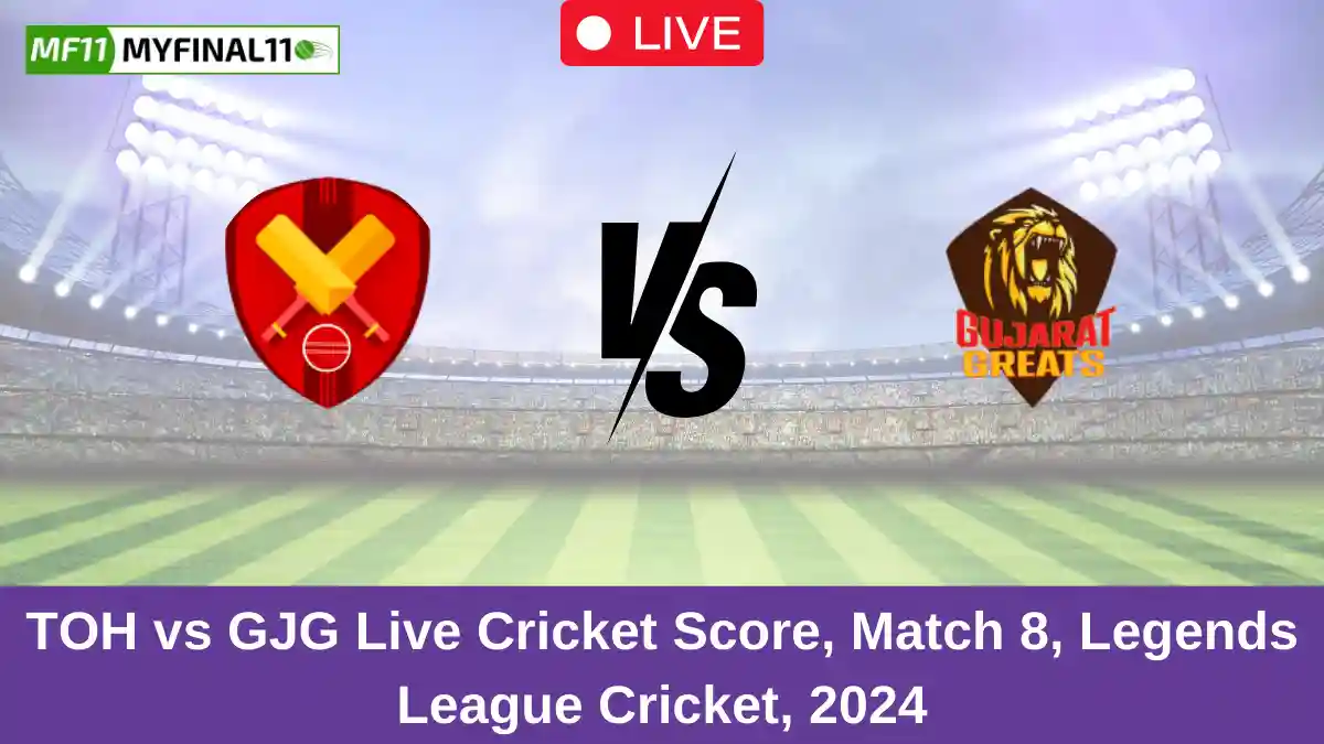 TOH vs GJG Live Cricket Score, Match 8, Legends League Cricket, 2024