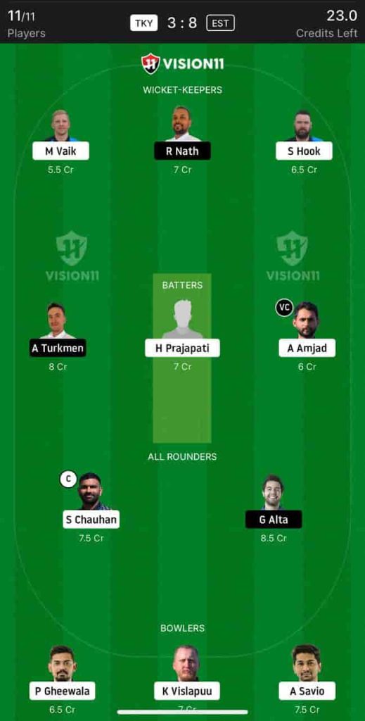 TUR vs EST Dream11 Prediction Today