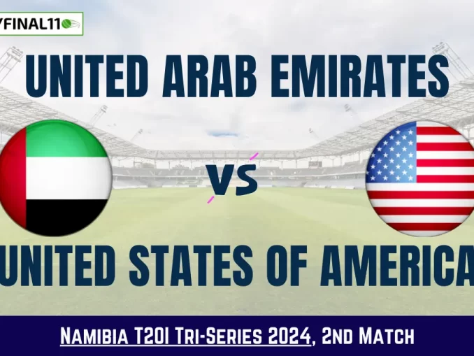 Get the best UAE vs USA Dream11 Prediction fantasy team with UAE vs USA Key player stats and pitch report for today's Namibia T20I Tri-Series 2024.