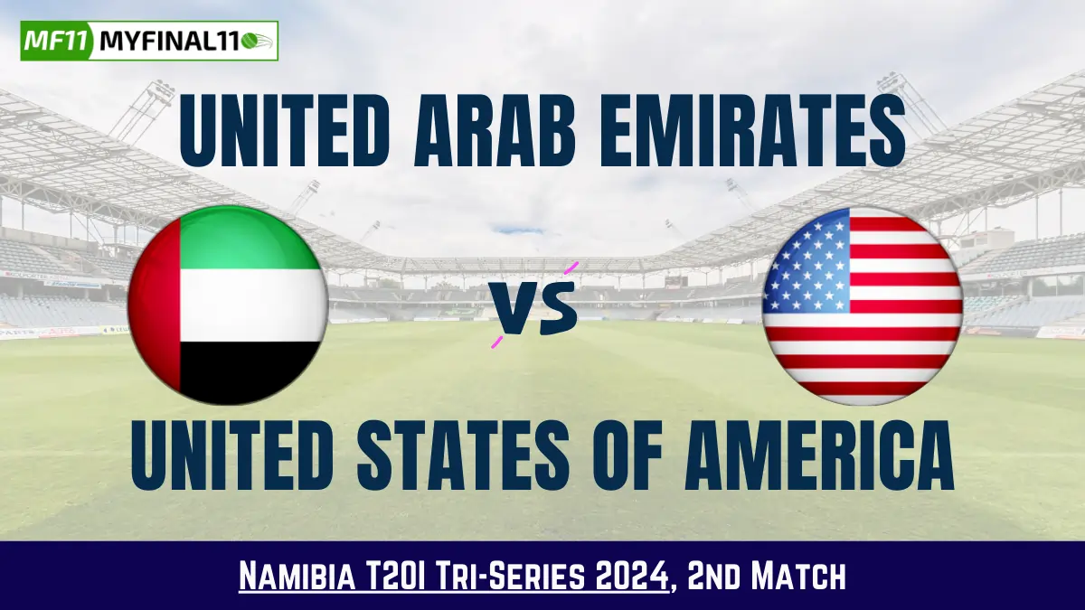 Get the best UAE vs USA Dream11 Prediction fantasy team with UAE vs USA Key player stats and pitch report for today's Namibia T20I Tri-Series 2024.