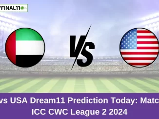 UAE vs USA Dream11 Prediction Today: Match 33 Pitch Report, and Key Player | ICC CWC League 2 2024