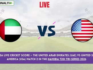 UAE vs USA Live Score: Scorecard, Ball by Ball Commentary - Match 2, Namibia T20I Tri-Series 2024