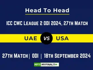 UAE vs USA Player Battle, Head to Head Team Stats, Team Record - ICC CWC League 2 ODI, 2024