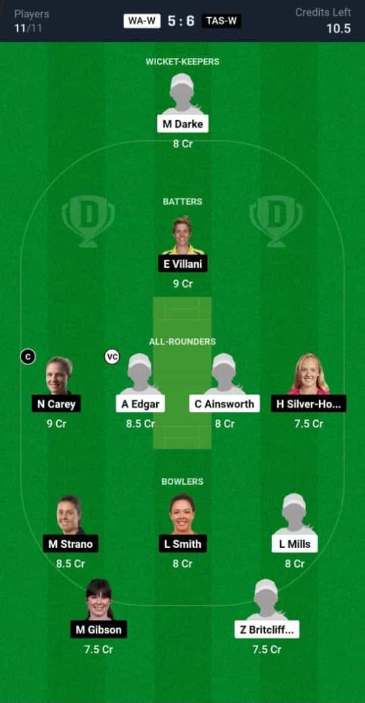 WA-W vs TAS-W Dream11 Prediction Today: Match 2 Pitch Report, and Key Player | Australian Women's ODD 2024